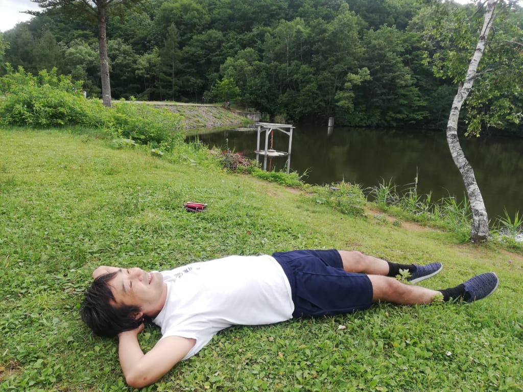 8月26日、長野県の鏡池にて